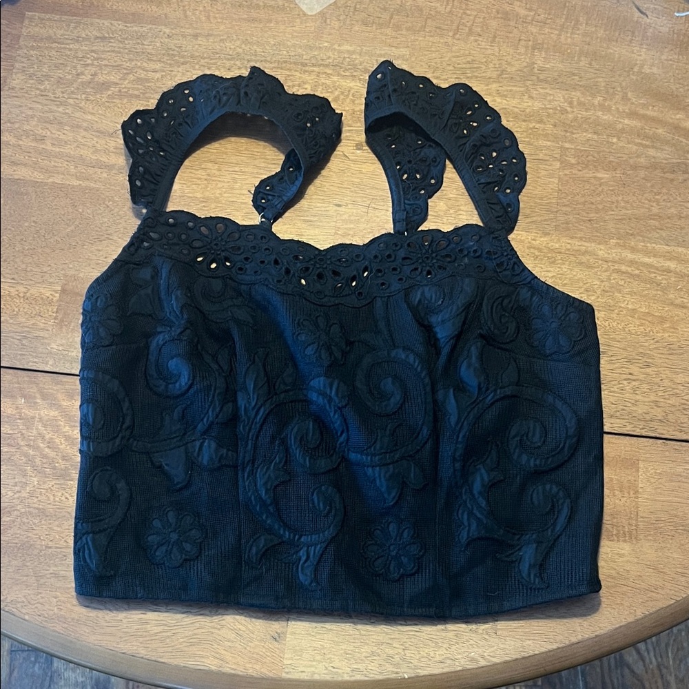 Abercrombie & Fitch Black Lace Crop Top